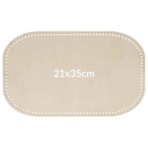 Houten tasbodem rond geperforeerd 21 x 35 cm Houten tasbodem rond geperforeerd 21 x 35 cm