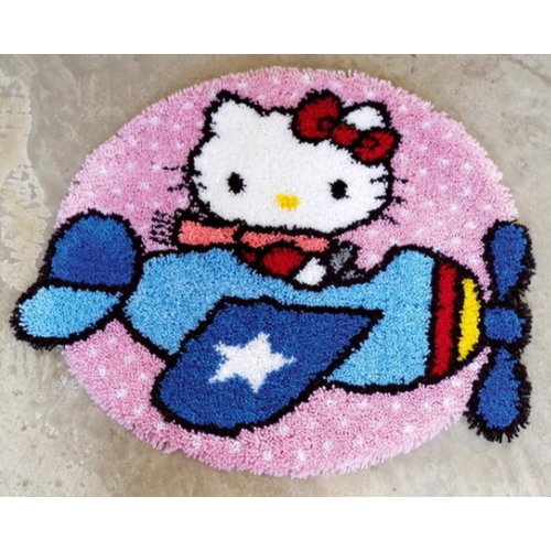 Vervaco Vervaco Smyrna Knooptapijt Hello Kitty in Vliegtuig 0148639