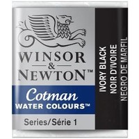 W&N Cotman Aquarelverf Half Napje Ivory Black