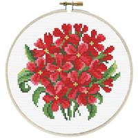 Needleart Voorbedrukt Borduurpakket Red Bouquet 240-064