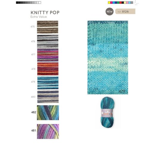 DMC DMC Knitty Pop 50 gram nr 477 Roze Blauw Groen DMC DMC Knitty Pop 50 gram nr 477 Roze Blauw Groen