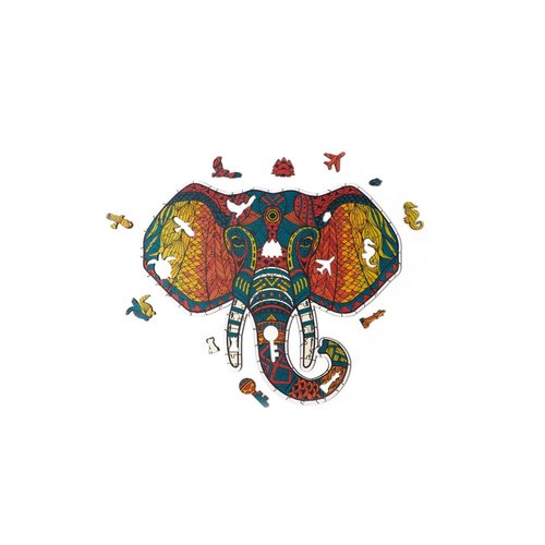 Wizardi Wizardi Houten Puzzel Elephant Totum