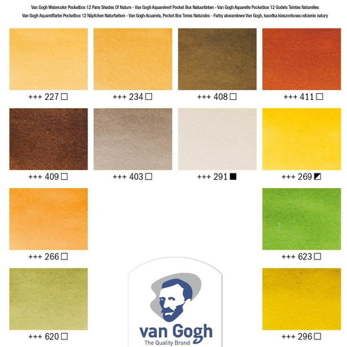 van Gogh Van Gogh Aquarelverf Pocketbox 12 Napjes Natuurtinten