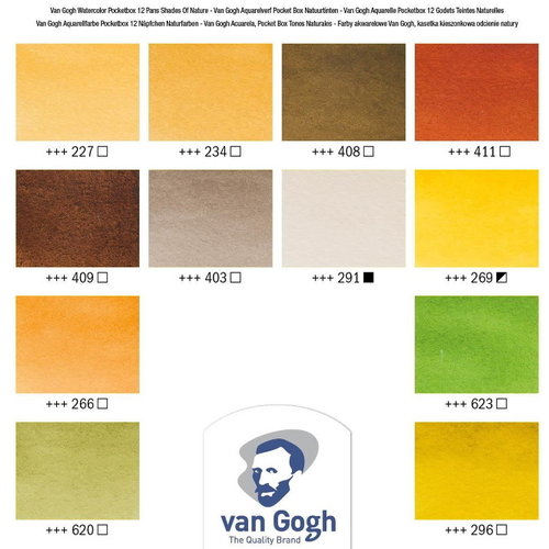 van Gogh Van Gogh Aquarelverf Pocketbox 12 Napjes Gedempte Kleuren