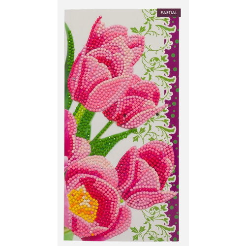 Crystal Art Crystal Art Diamond Painting Kaart Roze Tulpen