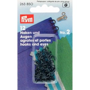 Prym Haken & Ogen Nr 2 Zwart 12 stuks