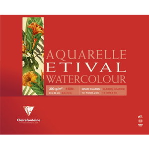Clairefontaine Clairefontaine Etival classic aquarelblok 300 gram 10 vel