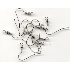Hobby & Crafting Fun Oorhaakjes zilver 12 stuks