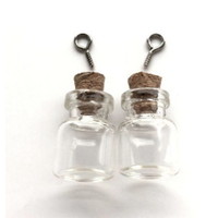 Mini glazen flesjes met kurk & schroef 15x22mm