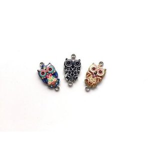 Hobby & Crafting Fun Metalen Bedels Uilen 3 stuks 13 x 26 mm