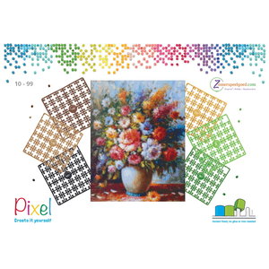 PixelHobby Pixelhobby Geschenkpakket 5634 Boeket Fleurige Bloemen