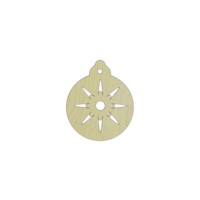 Houten Kerstbal Hanger 12 x 10 cm