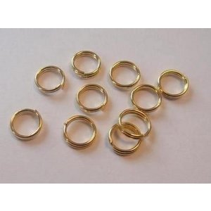 Hobby & Crafting Fun Dubbel splitring goudkleur 6 mm 10 stuks