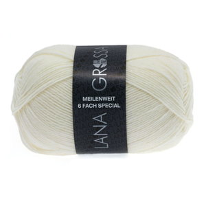 Lana Grossa Lana Grossa Meilenweit 150 gram 6 draads nr 8840 Off White