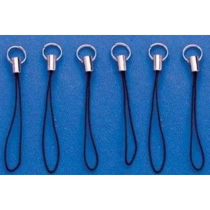 Hobby & Crafting Fun Koord voor telefoon zwart 7 cm 6 stuks