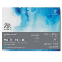 Professioneel Aquarelblok 300 grams 20 vel rondom verlijmd 100% Katoen