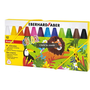 Eberhard Faber Waskrijt Eberhard Faber driekantig watervast etui à 12 stuks