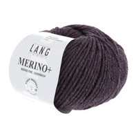 Lang Yarns Merino + nr.  380 Aubergine Mélange