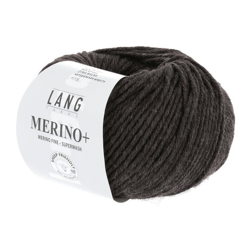 Lang Yarns Lang Yarns Merino + nr.  368 Donkerbruin Mélange