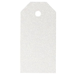 Cadeaulabels 5 x10 cm Glitter Wit 300 grams 15 stuks