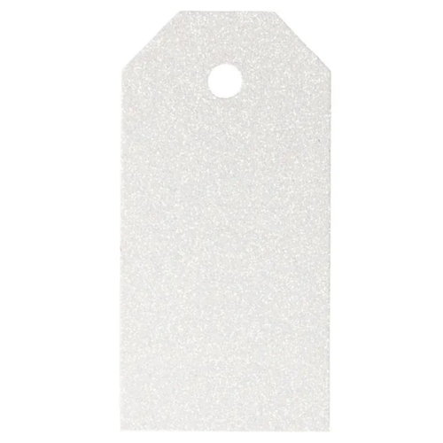 Cadeaulabels 5 x10 cm Glitter Wit 300 grams 15 stuks