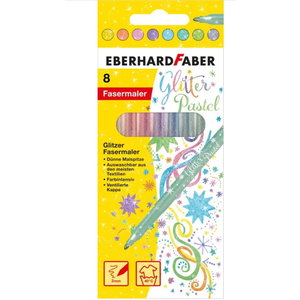 Eberhard Faber Glitter Viltstiften Pastelkleuren 8 stuks