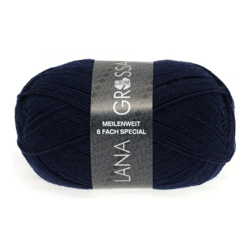 Lana Grossa Lana Grossa Meilenweit 150 gram 6 draads nr 8963  Donkerblauw