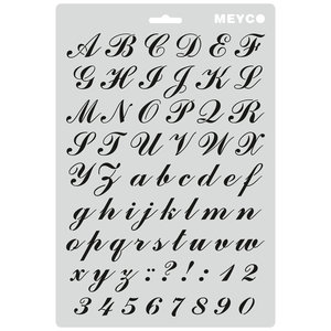 Meyco Sjabloon Sierlijk Alfabet 22 mm hoge letters