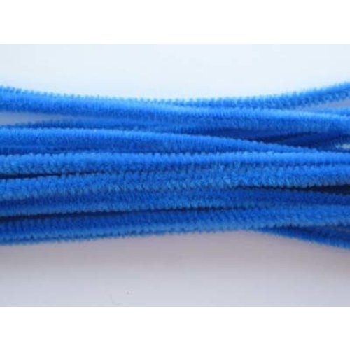 Chenille Blauw 6 mm 20 stuks