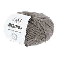 Lang Yarns Merino + nr.  296 Donkerbeige Mélange