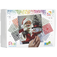 Pixelhobby Geschenkverpakking Kerstman met Sneeuwpop 90111