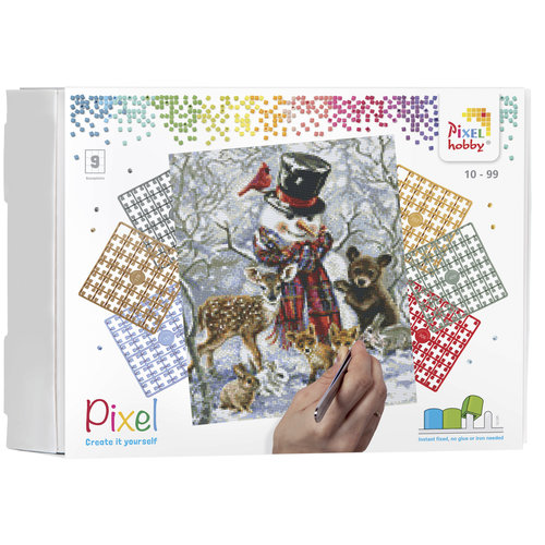 PixelHobby Pixelhobby Geschenkverpakking Snowman Animals 90117