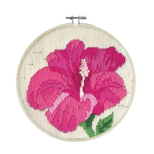 Needleart Neeldeart Platsteek Borduurpakket Hibiscus Blush