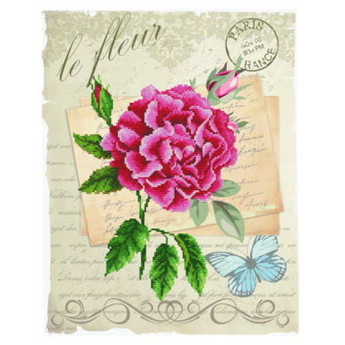 Needleart Needleart Voorbedrukt Borduurpakket Rose Bloom