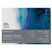 Winsor and Newton Professioneel Aquarelpapier Rough 100% Katoen rondom verlijmd 20 vel