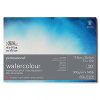 Winsor & Newton Professional Aquarelpapier Hot Pressed Blok 4-zijdig gelijmd 300gr 20 vel