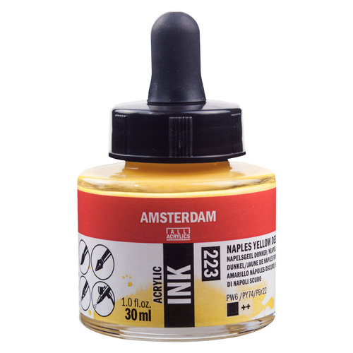 Amsterdam Amsterdam Acrylic Ink Fles 30 ml Napelsgeel Donker 223