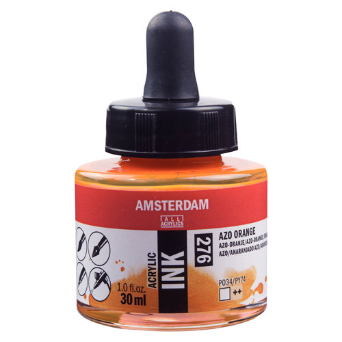 Amsterdam Amsterdam Acrylic Ink Fles 30 ml Azo-Oranje 276