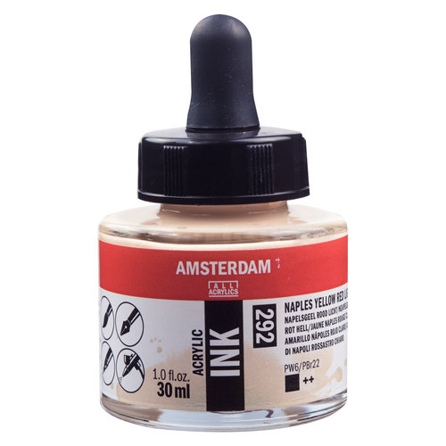 Amsterdam Amsterdam Acrylic Ink Fles 30 ml Napelsgeel Rood Licht 292