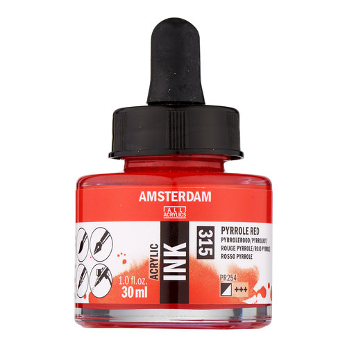 Amsterdam Amsterdam Acrylic Ink Fles 30 ml Pyrrolerood 315