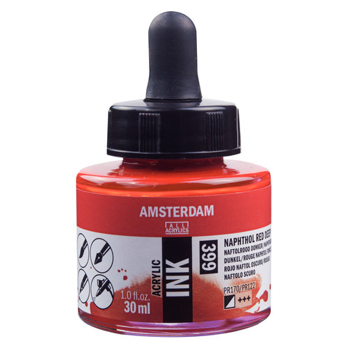 Amsterdam Amsterdam Acrylic Ink Fles 30 ml Naftolrood Donker 399