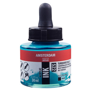 Amsterdam Amsterdam Acrylic Ink Fles 30 ml Turkooisblauw 522