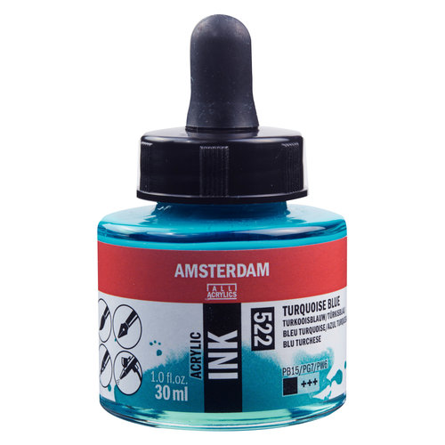 Amsterdam Amsterdam Acrylic Ink Fles 30 ml Turkooisblauw 522