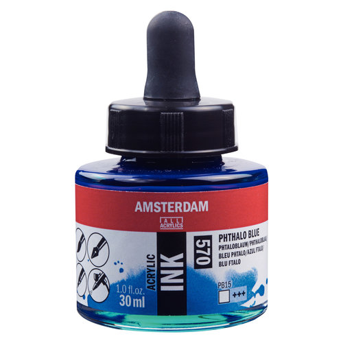 Amsterdam Amsterdam Acrylic Ink Fles 30 ml Phtaloblauw 570