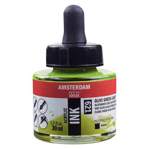 Amsterdam Amsterdam Acrylic Ink Fles 30 ml Olijfgroen Licht 621