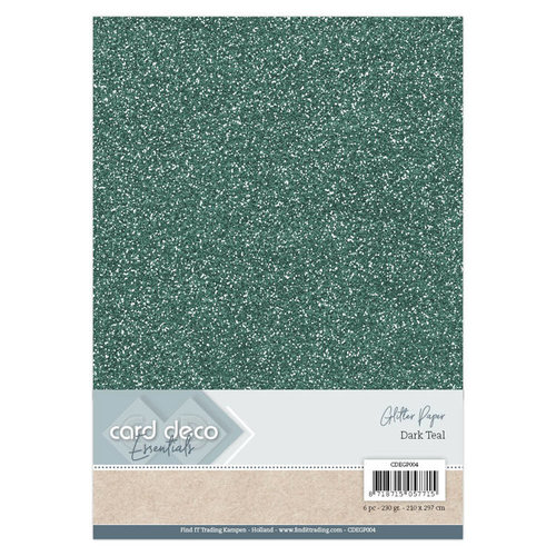 Card Deco Card Deco Essentials Glitter Papier Dark Teal