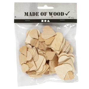 Creotime Houten Hartjes Mozaiek 18 - 30 mm ca. 60 stuks