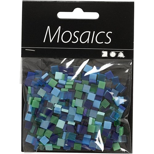 Creotime Mini Mozaïek Blauw Groen Mix 5 x 5 mm  25 gram