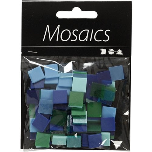 Creotime Mini Mozaïek Blauw Groen Mix 10 x 10 mm  25 gram