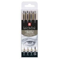 Pigma Micron fineliner set 4 maten Koelgrijs